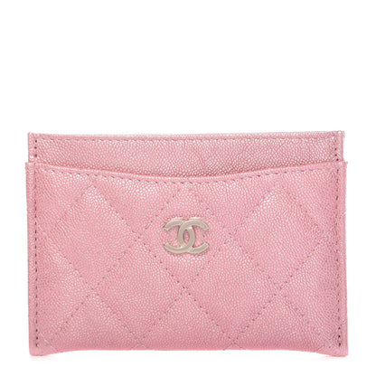 Chanel Iridescent Caviar Quilted Card Holder Pink 1 of 9