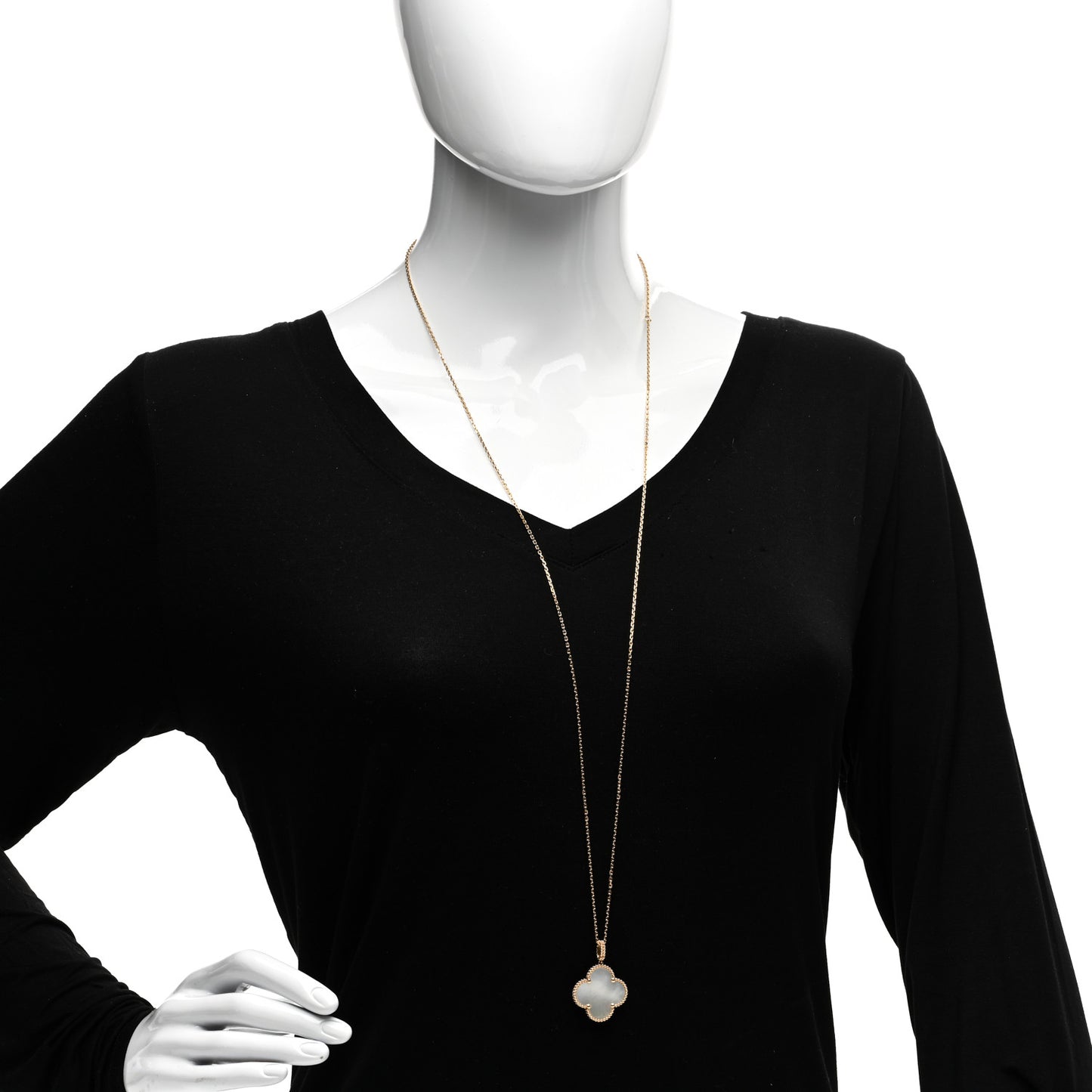 18K Yellow Gold Mother of Pearl Magic Alhambra Long Necklace