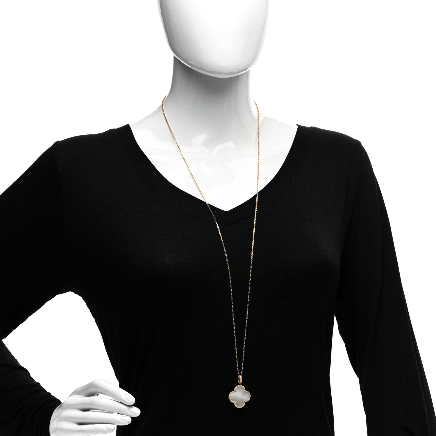 Van Cleef & Arpels 18K Yellow Gold Mother of Pearl Magic Alhambra Long Necklace 2 of 5