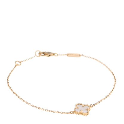 Van Cleef & Arpels 18K Yellow Gold Mother of Pearl Sweet Alhambra Bracelet 1 of 5