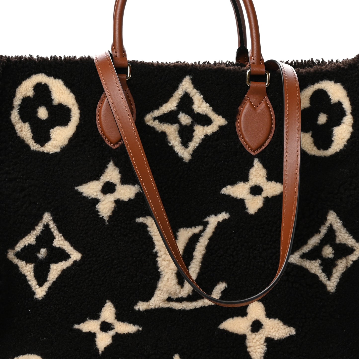 Shearling Monogram Giant Teddy Onthego GM Black White