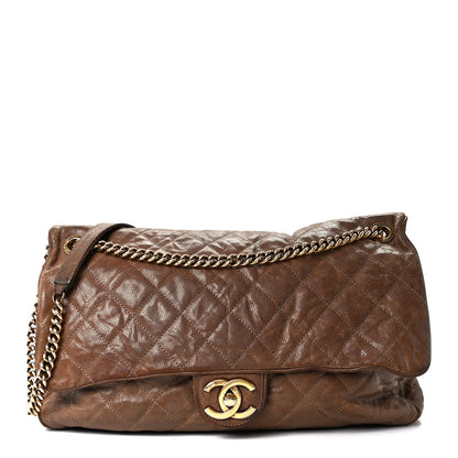 Chanel Crumpled Caviar Quilted Large Shiva Flap Brown 1 of 11