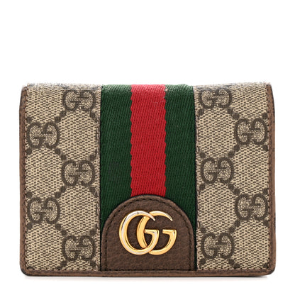 Gucci X DISNEY GG Supreme Monogram Web Three Little Pigs Ophidia Card Case Wallet Beige New Acero 1 of 10