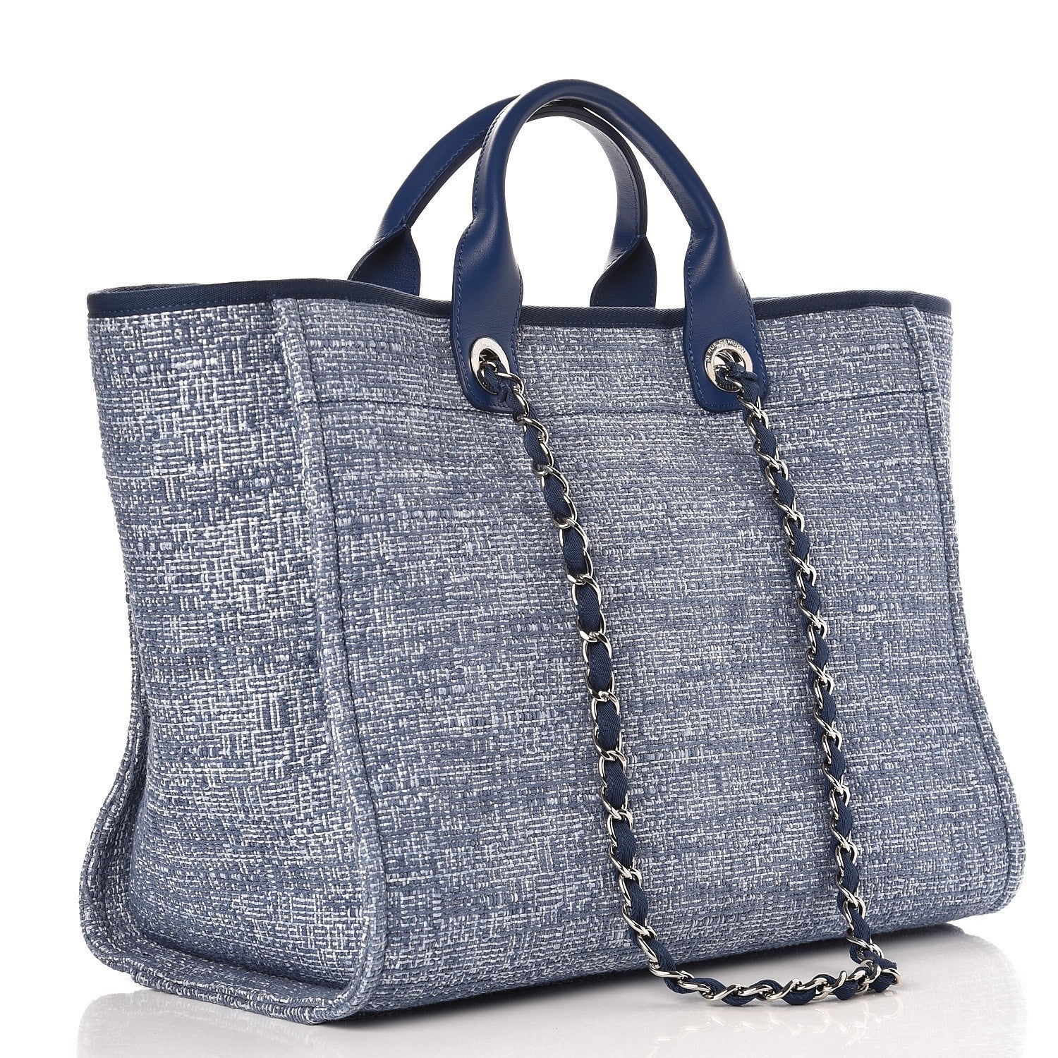 Chanel Canvas Large Deauville Tote Blue 3 of 6