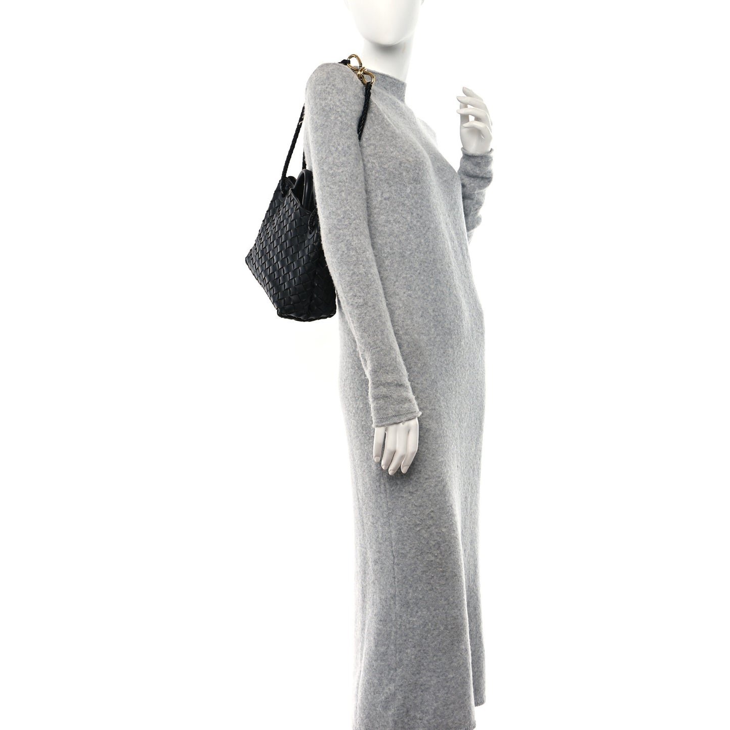 Nappa Intrecciato Small Andiamo Shoulder Bag Black