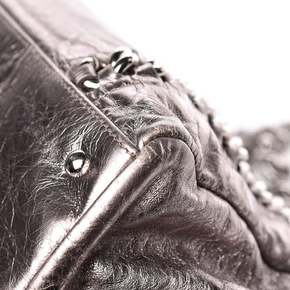 Chanel Metallic Cracked Calfskin Modern Chain Tote Dark Silver 13 of 16