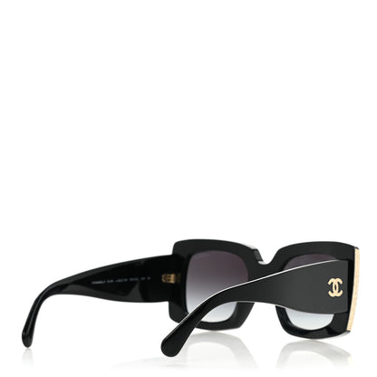 Chanel Acetate Rectangle Sunglasses 5435 Black 4 of 8