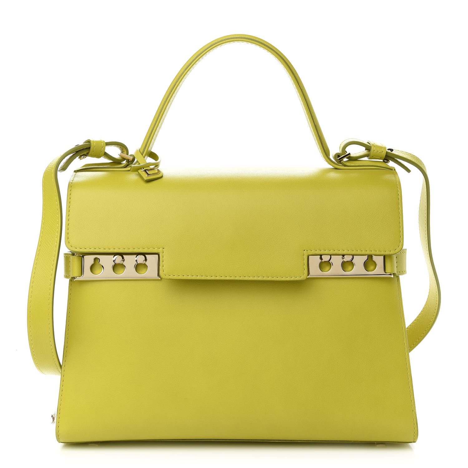 Delvaux Calfskin MM Tempete Satchel Absinthe Lime 1 of 8