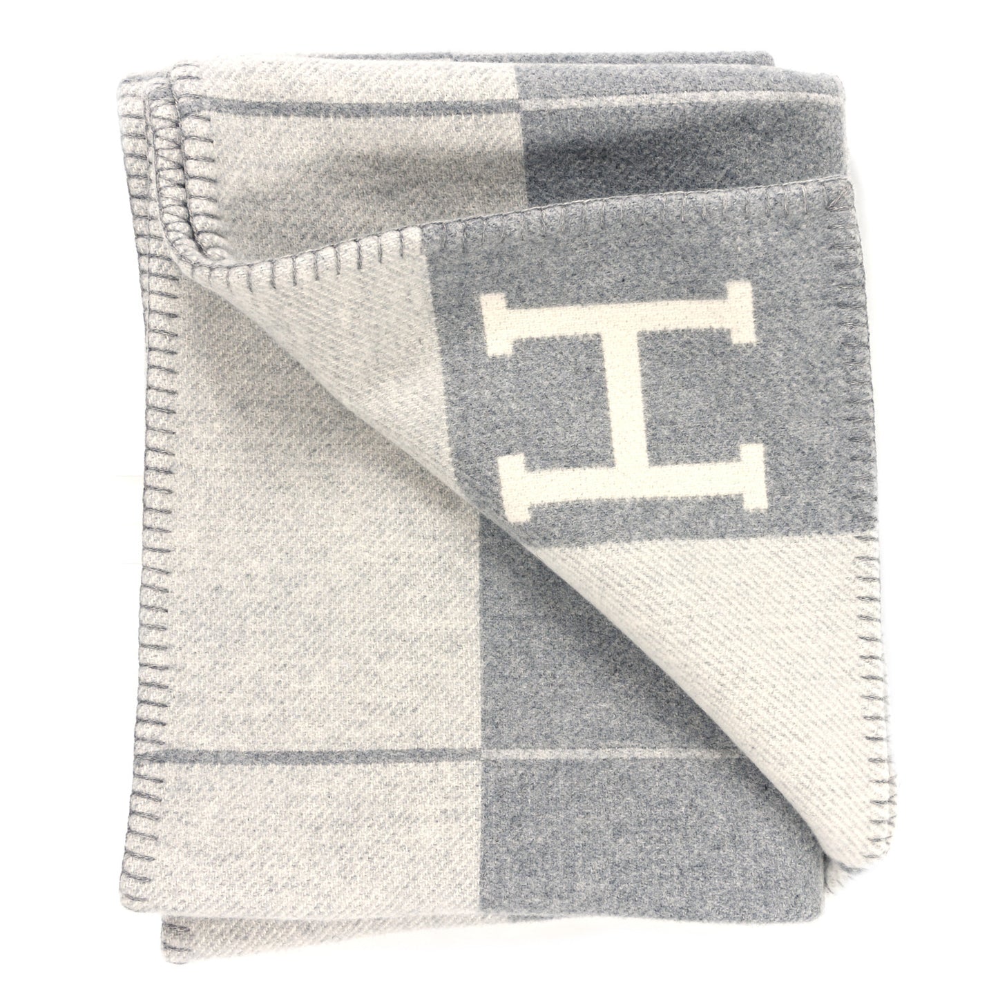 Wool Cashmere Avalon III Blanket Ecru Gris Clair