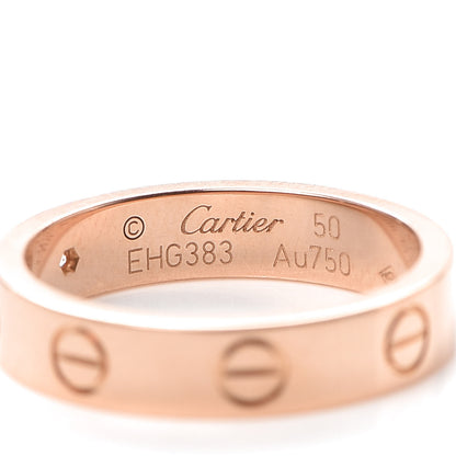 Cartier 18K Pink Gold Diamond 4mm LOVE Wedding Band Ring 50 5.25 4 of 6