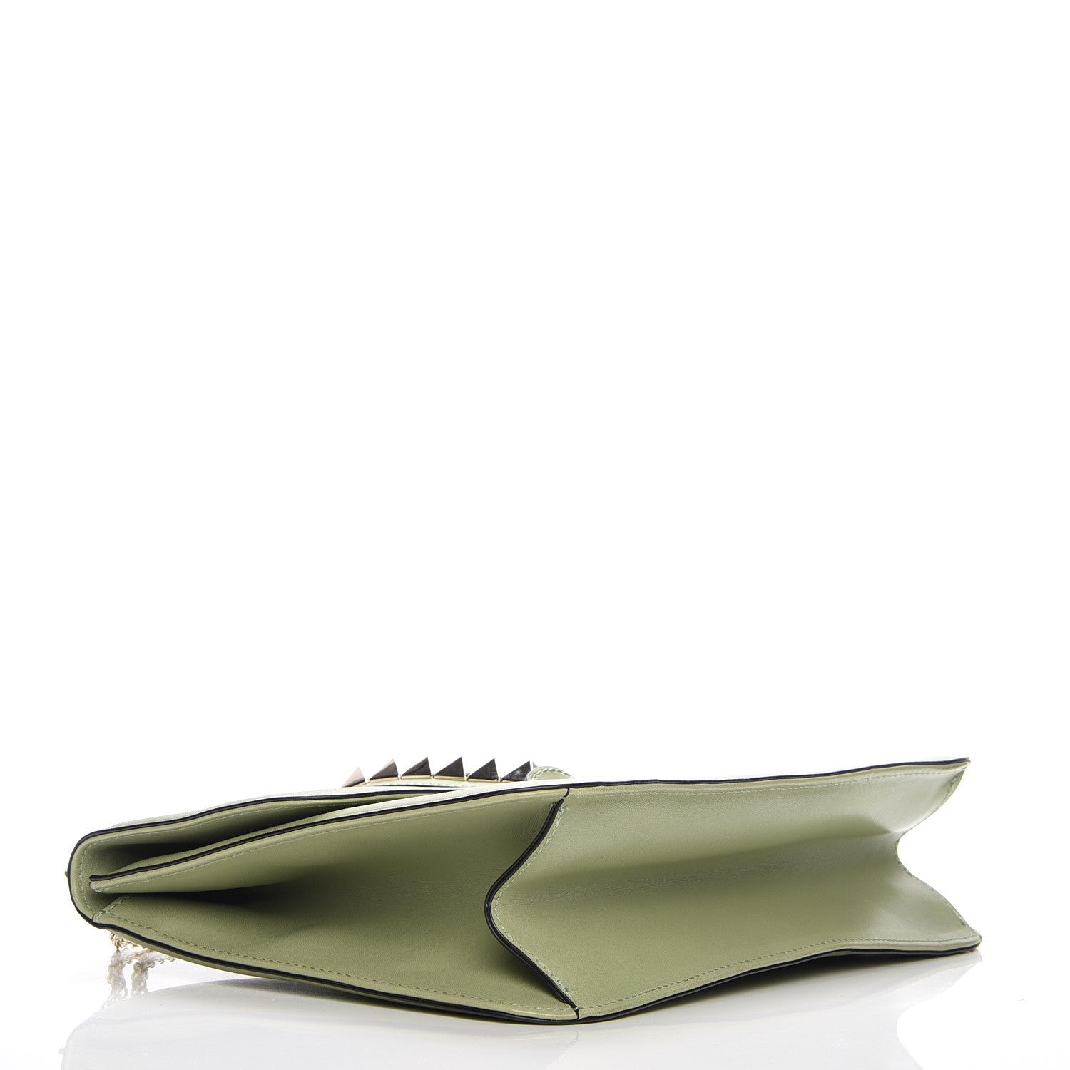 Valentino Garavani Vitello Large Glam Lock Rockstud Flap Light Green 4 of 10