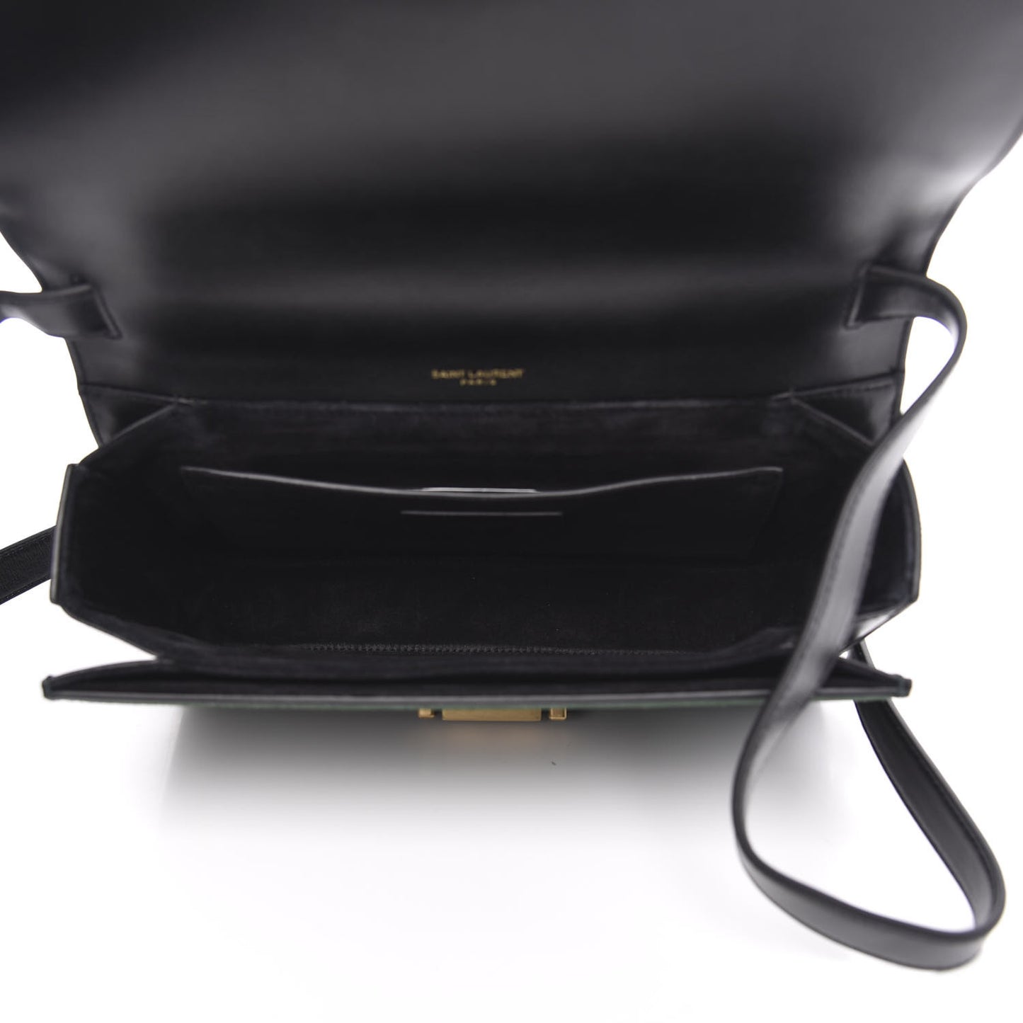 Smooth Calfskin Suede Medium Bellechasse Black Dark Green