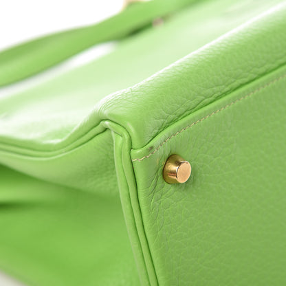 Hermes Taurillon Clemence Kelly Retourne 32 Vert Cru 39 of 41