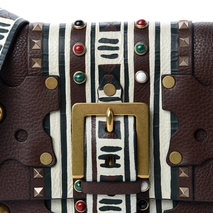 Valentino Garavani Calfskin Tribal Rockstud Shoulder Bag Rubin 9 of 9