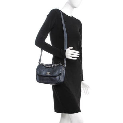 Chanel Metallic Calfskin Quilted Jungle Stroll Messenger Bag Navy 2 of 8
