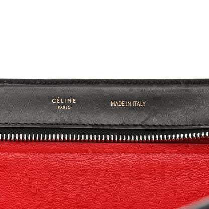 Celine Pony Hair Smooth Calfskin Medium Tri-Color Trapeze Glacier Red Black 6 of 12