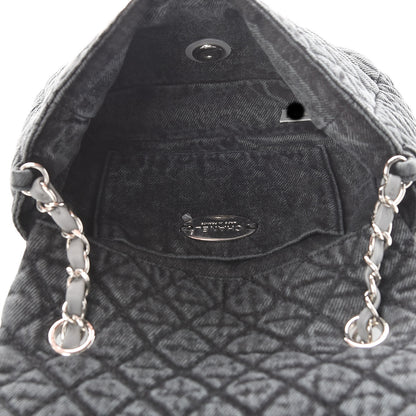 Chanel Washed Denim Quilted Small Denimpression Flap Grey Black 5 of 11