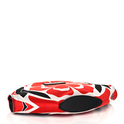 Alexander McQueen Silk Flower Collage De Manta Clutch Red Black White 4 of 13