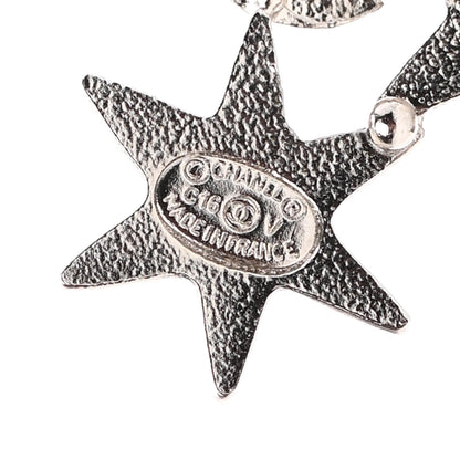 Chanel Crystal CC Star Earrings Silver 4 of 4
