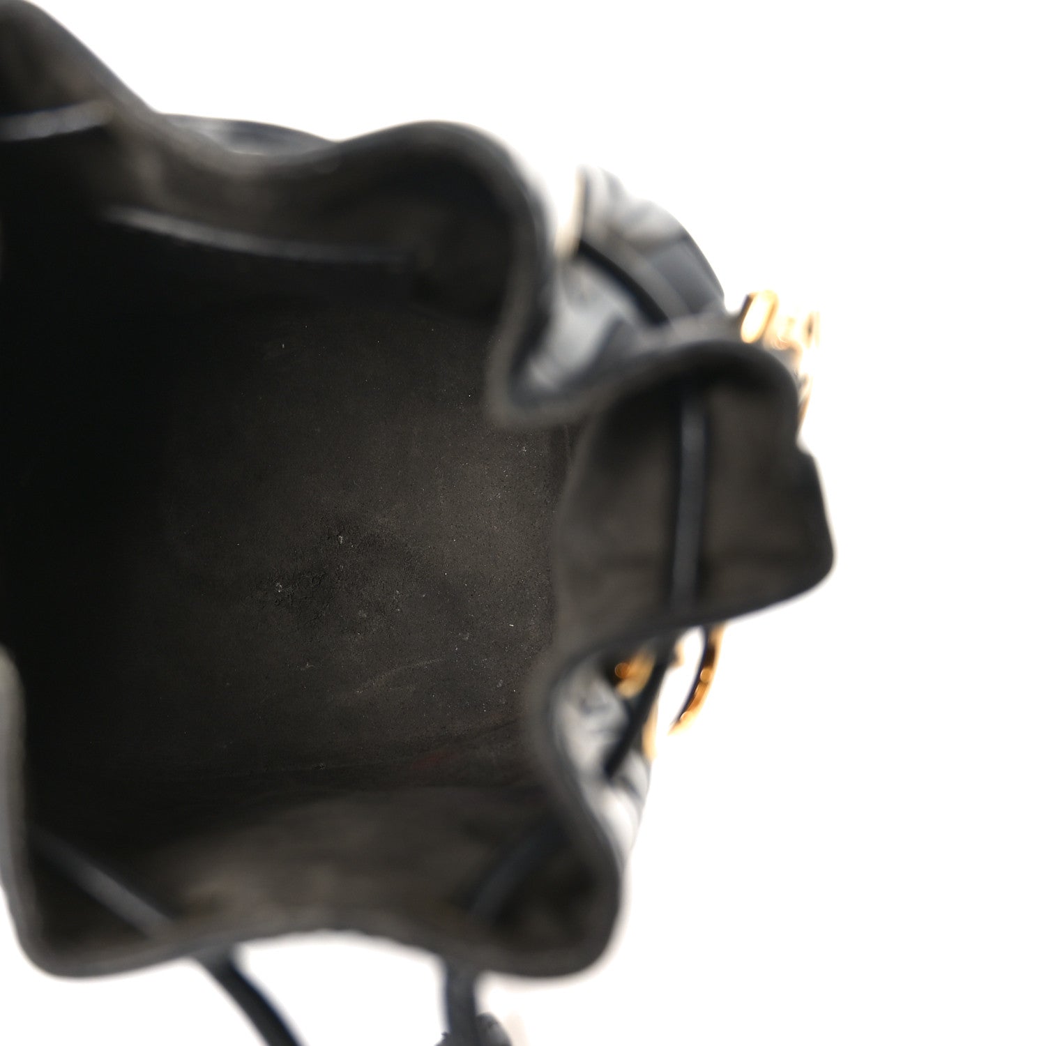 Fendi Vitello Liberty F is Fendi FF 1974 Embossed Mini Mon Tresor Bucket Bag Black 8 of 19