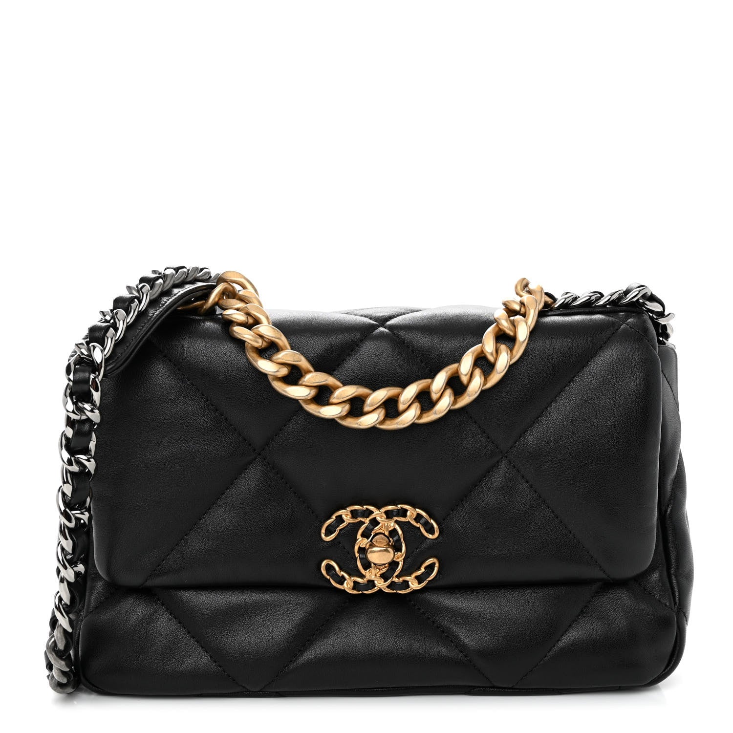 Chanel Lambskin Quilted Medium Chanel 19 Flap Black 1 of 10