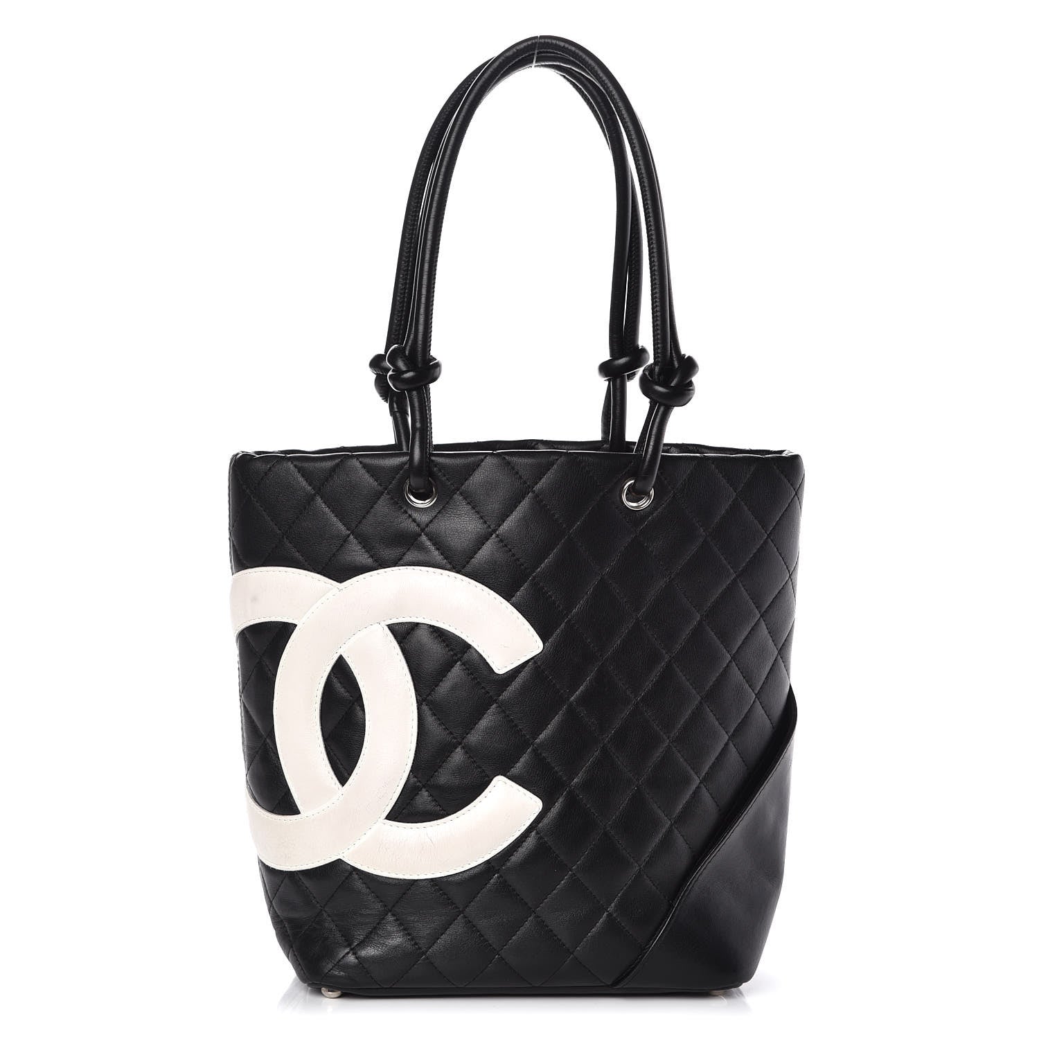Chanel Calfskin Quilted Medium Cambon Tote Black White 1 of 9
