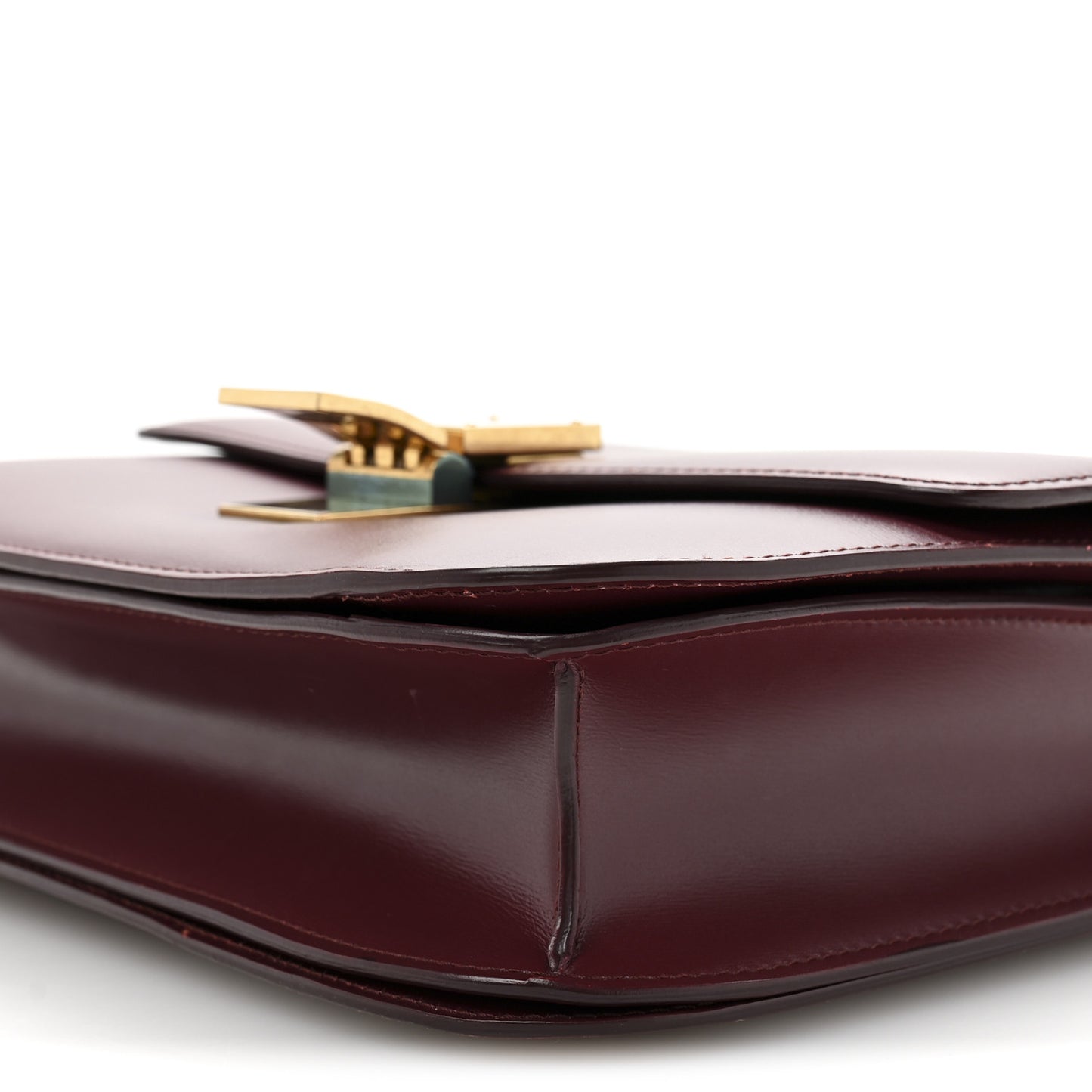 Box Calfskin Medium Classic Box Flap Bag Burgundy