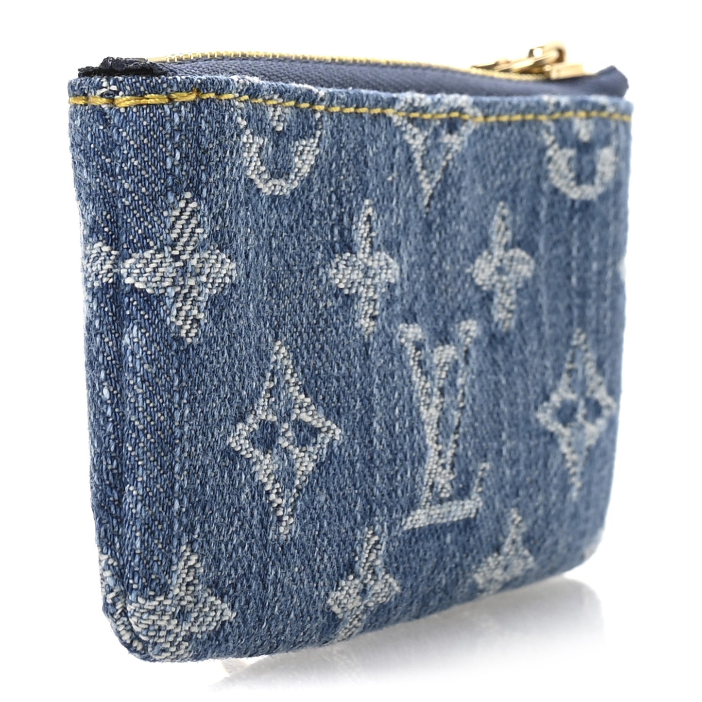LV X TM Monogram Denim Cerises Key Pouch Blue