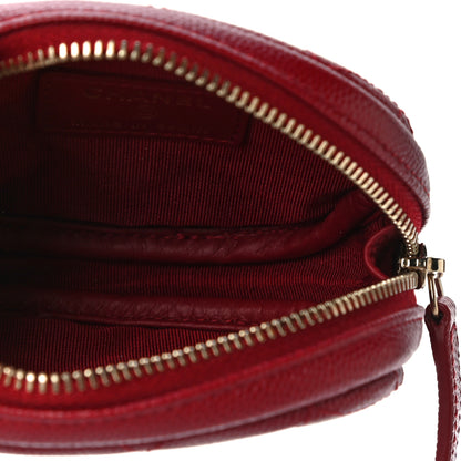 Chanel Caviar Quilted Zip Around Classic Coin Purse Red 5 of 9