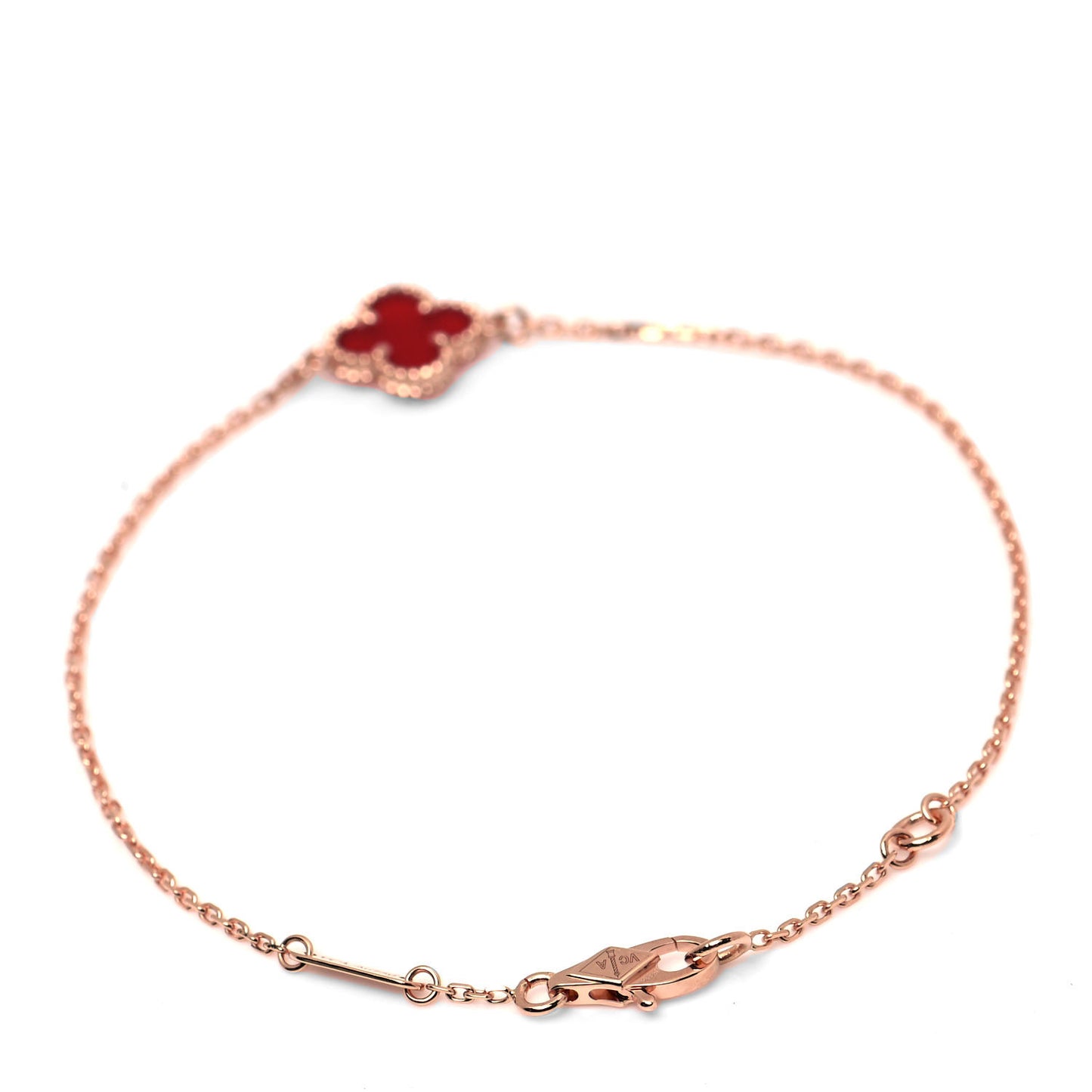18K Rose Gold Carnelian Sweet Alhambra Bracelet