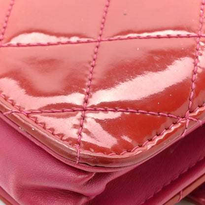 Chanel Patent Quilted Brilliant Wallet On Chain WOC Coral 15 of 16