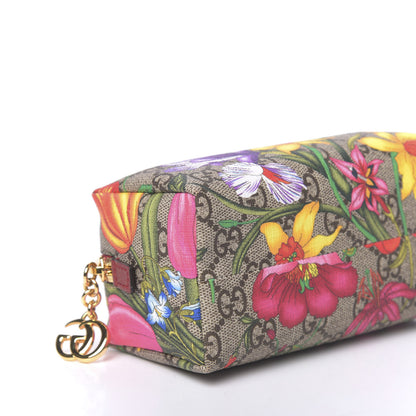 Gucci Soft GG Supreme Monogram Flora Calfskin Small Ophidia Cosmetic Case Beige Ebony Multicolor Rosso 8 of 10