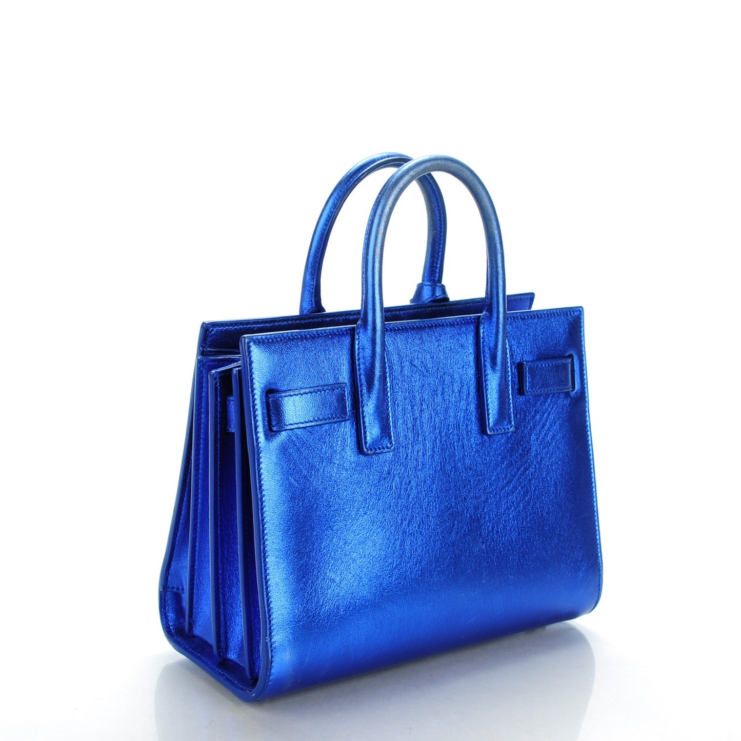 Metallic Calfskin Nano Sac De Jour Royal Blue