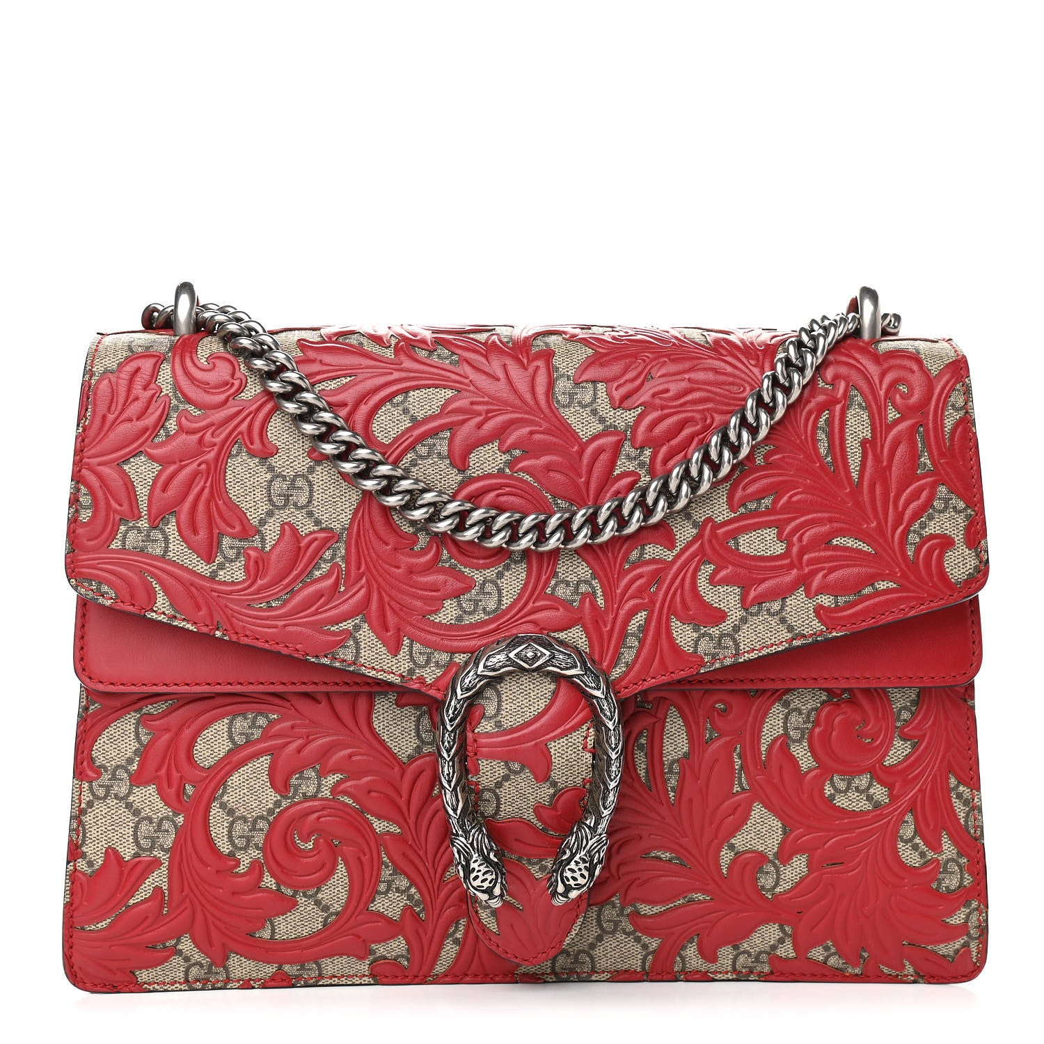 Gucci GG Supreme Monogram Arabesque Medium Dionysus Shoulder Bag Hibiscus Red 1 of 11