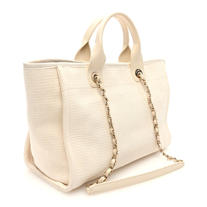 Chanel Mixed Fibers Small Deauville Tote White 4 of 11