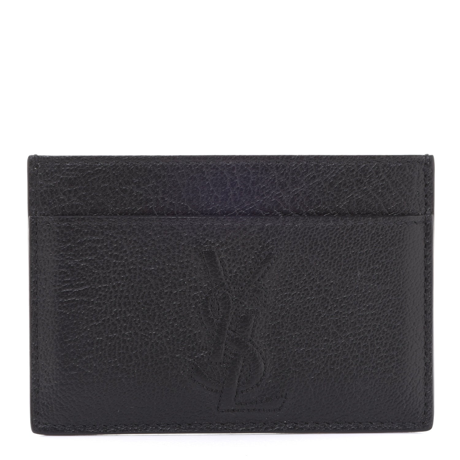 Saint Laurent Textured Calfskin Belle De Jour Card Case Black 1 of 8
