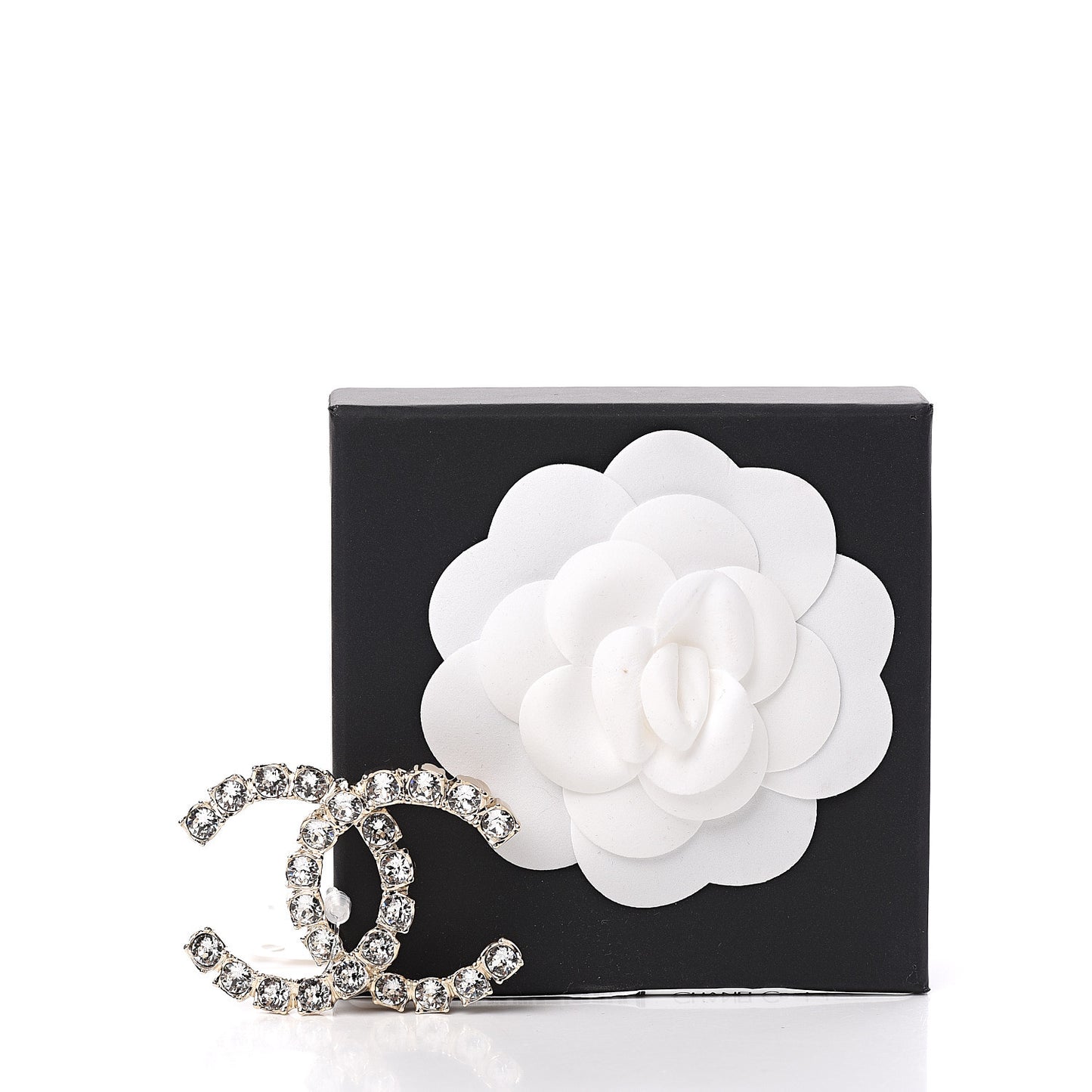 Crystal Coco's Pearls CC Brooch Light Gold