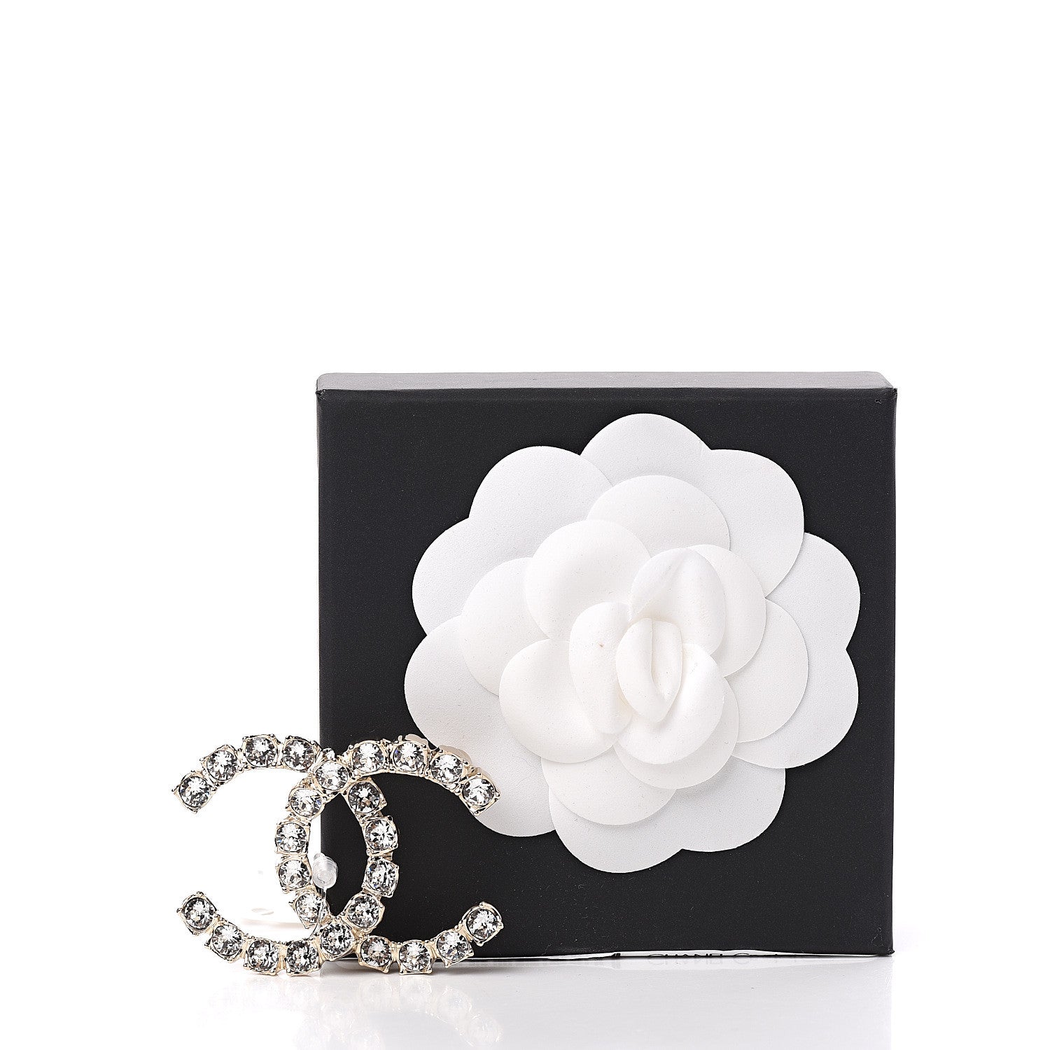 Chanel Crystal Coco's Pearls CC Brooch Light Gold 4 of 4
