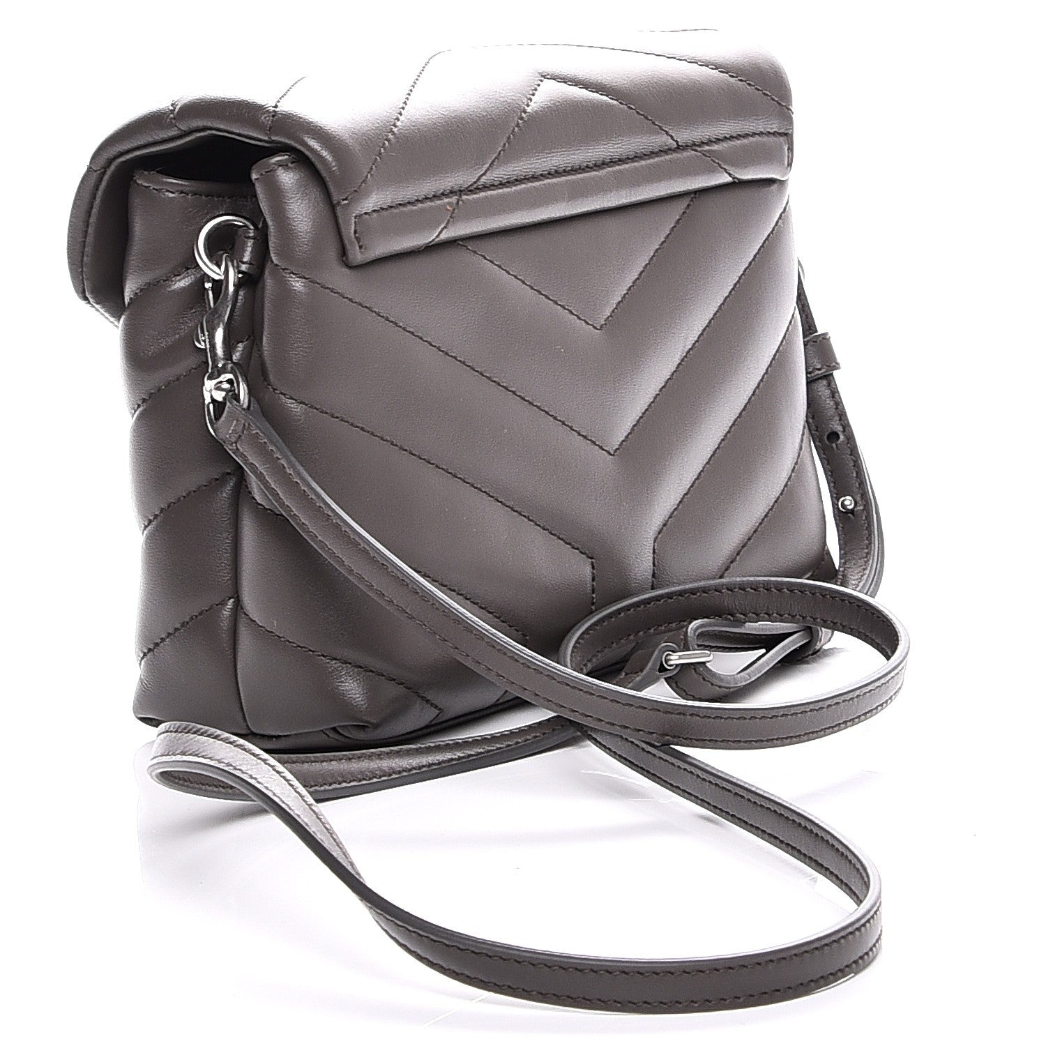 Saint Laurent Calfskin Y Quilted Monogram Toy Loulou Crossbody Bag Earth 3 of 5