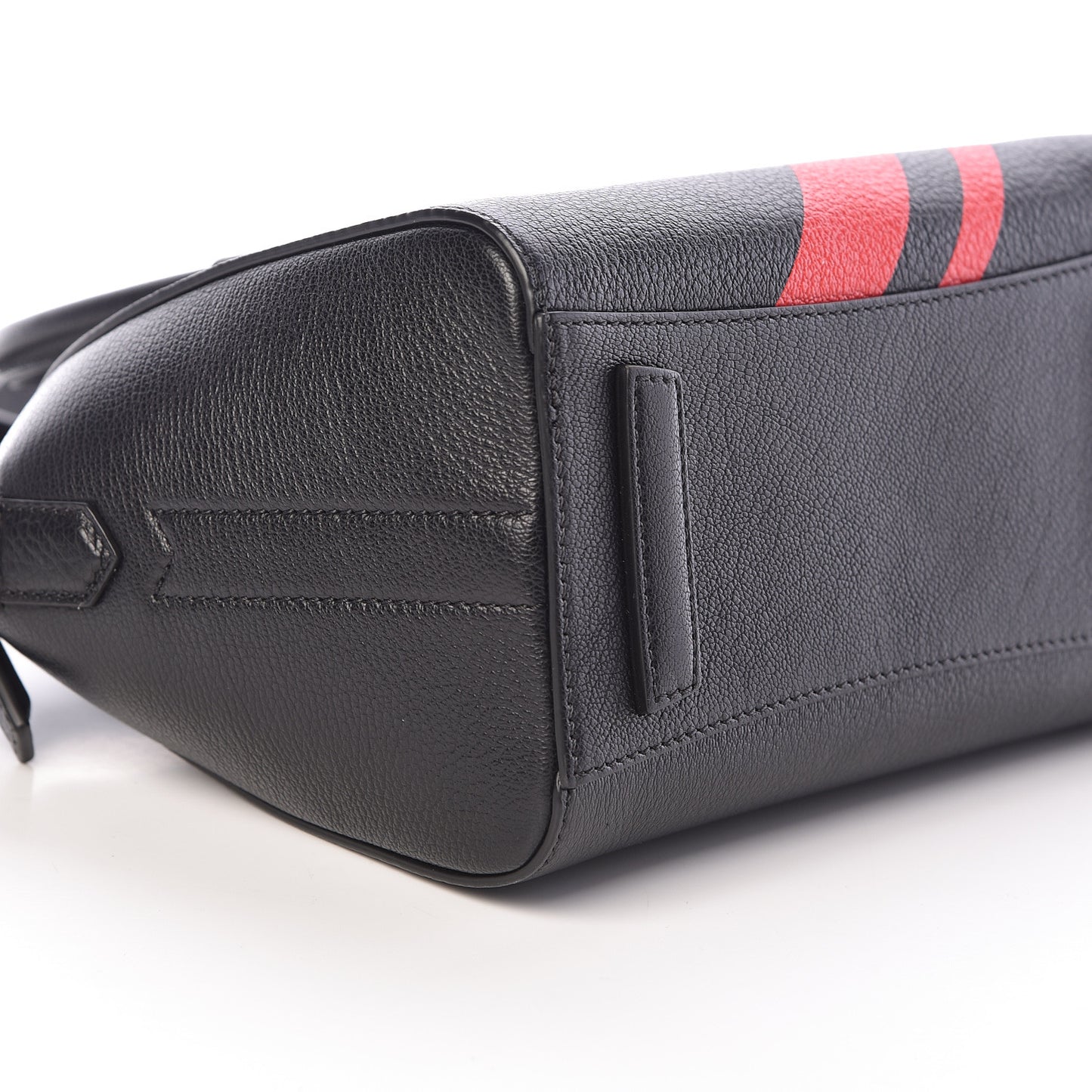 Sugar Goatskin Striped Mini Antigona Black