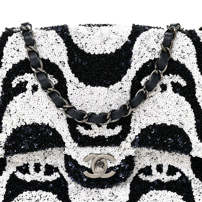 Chanel Sequin Medium Flap Blue Blue White 8 of 12