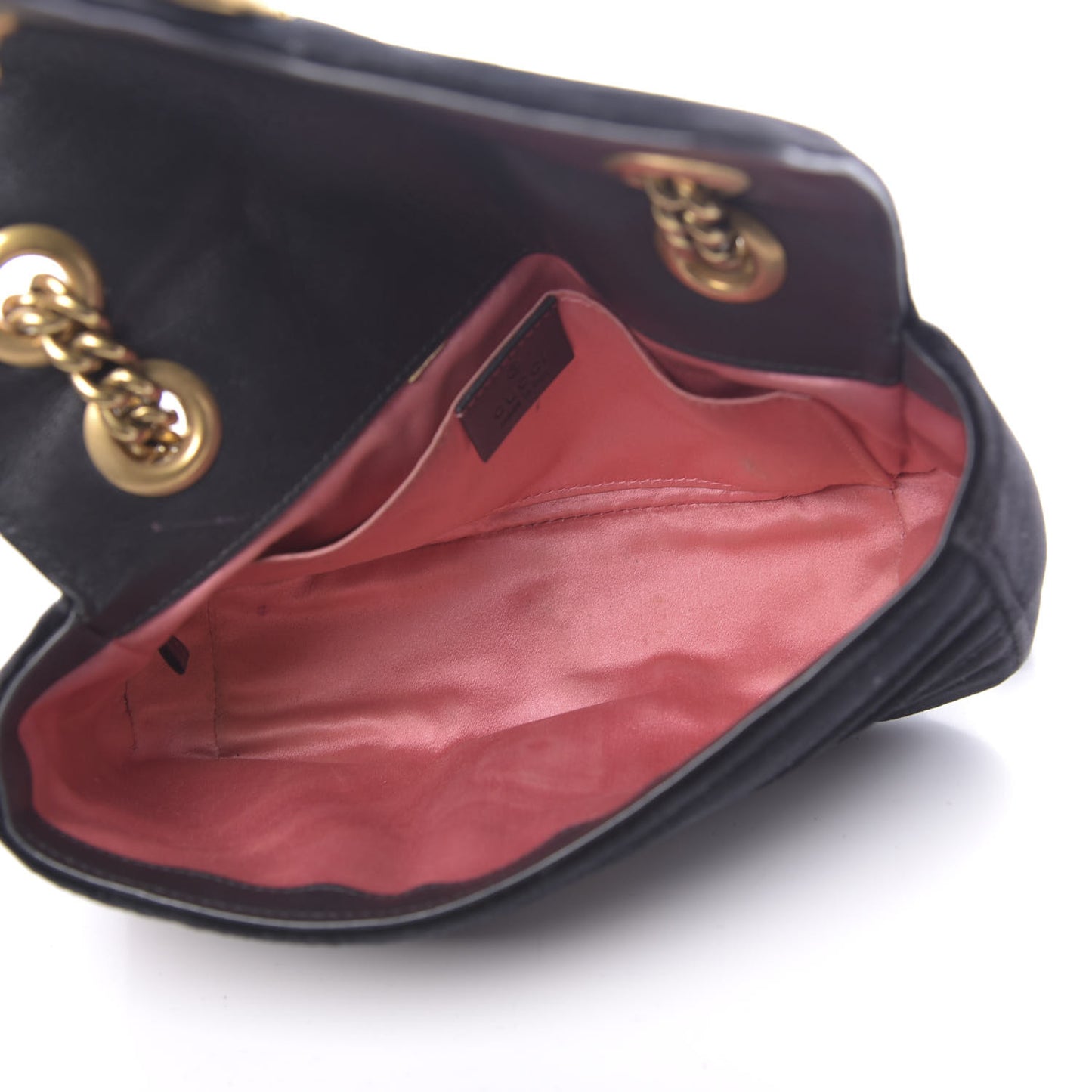 Velvet Matelasse Mini GG Marmont Shoulder Bag Black