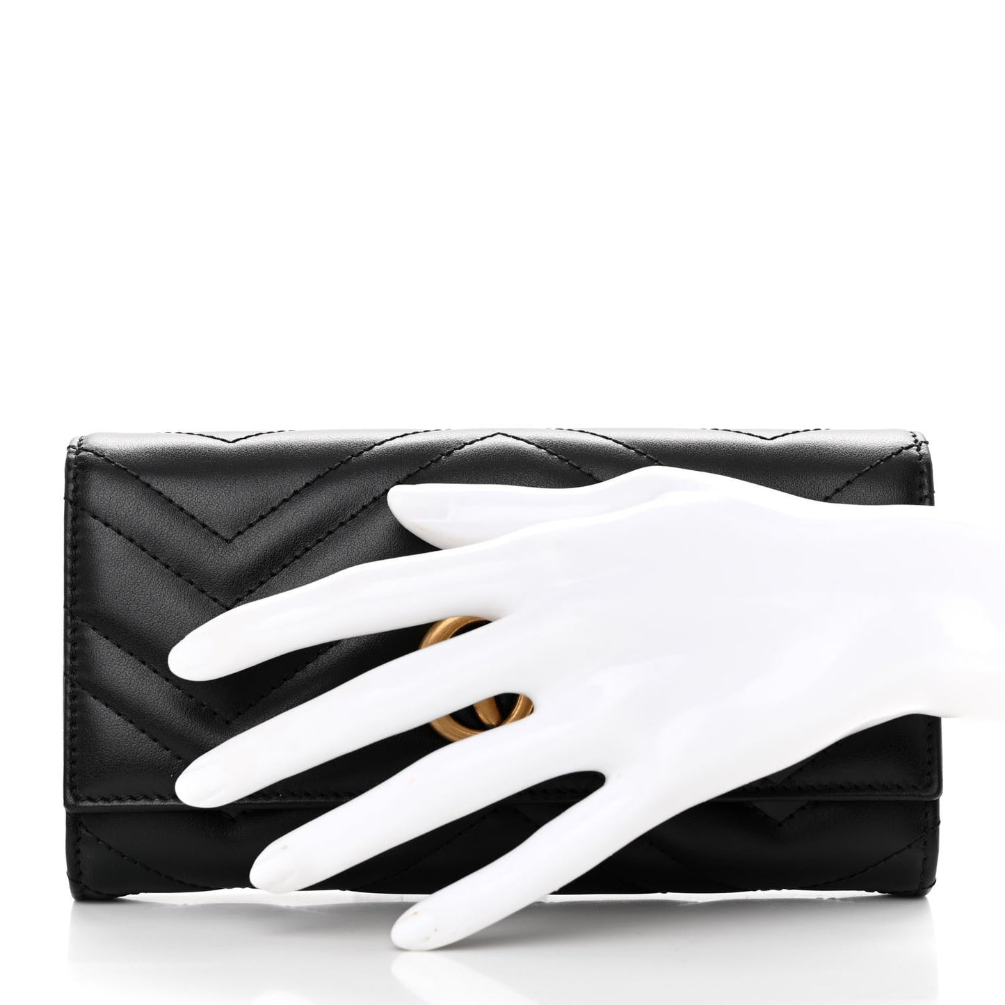 Calfskin Matelasse GG Marmont Continental Wallet Black
