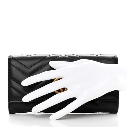 Gucci Calfskin Matelasse GG Marmont Continental Wallet Black 2 of 8