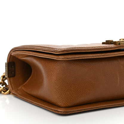 Chanel Caviar Quilted Medium Boy Flap Light Brown 9 of 11