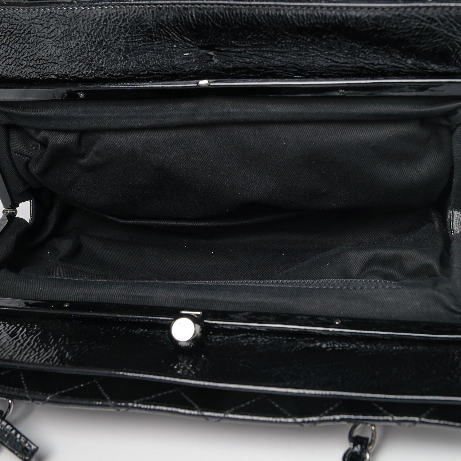 Chanel Distressed Patent Quilted Small Ritz Flap Bag Black 5 of 6