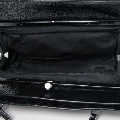 Chanel Distressed Patent Quilted Small Ritz Flap Bag Black 5 of 6