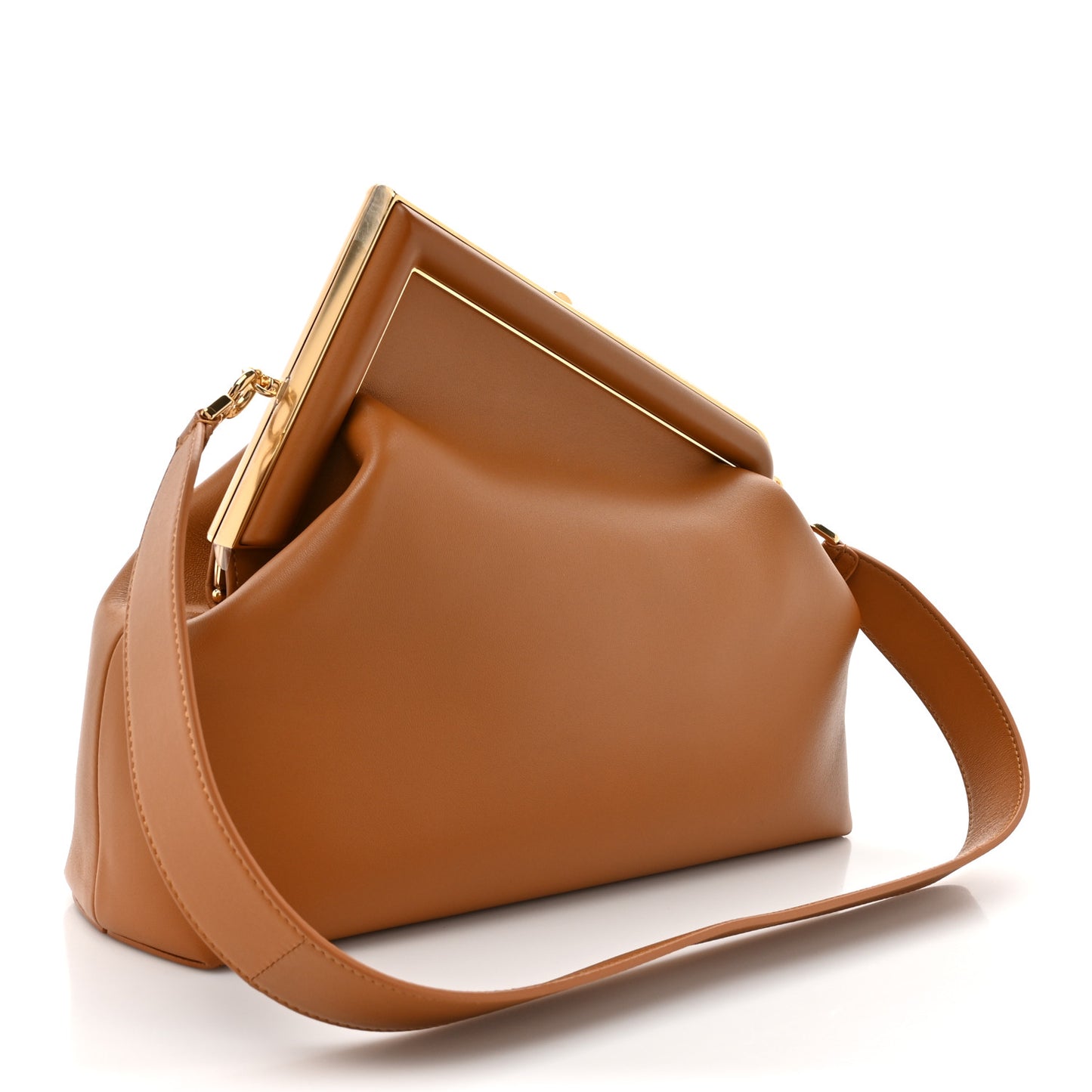 Shiny Nappa Medium Fendi First Caramello