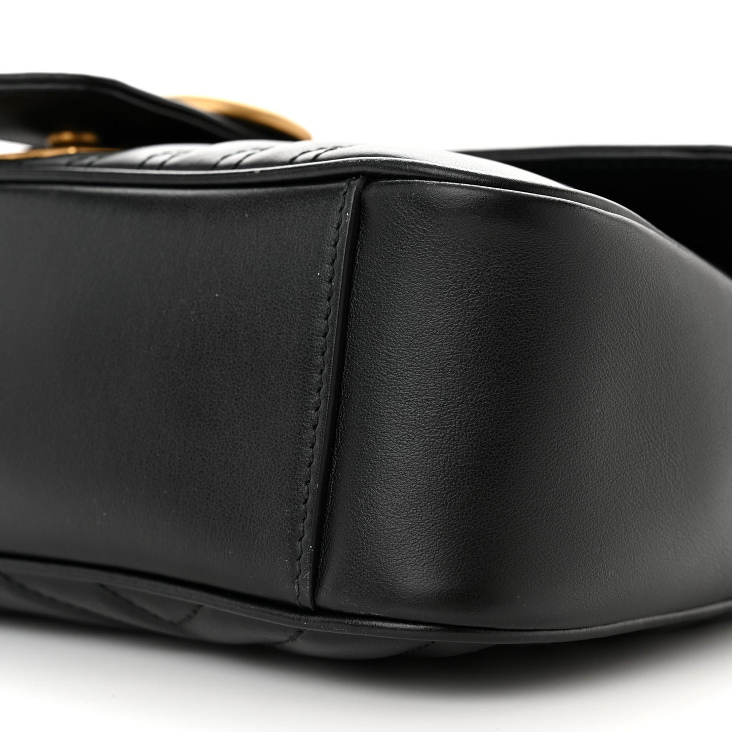 Calfskin Matelasse Small GG Marmont Shoulder Bag Black