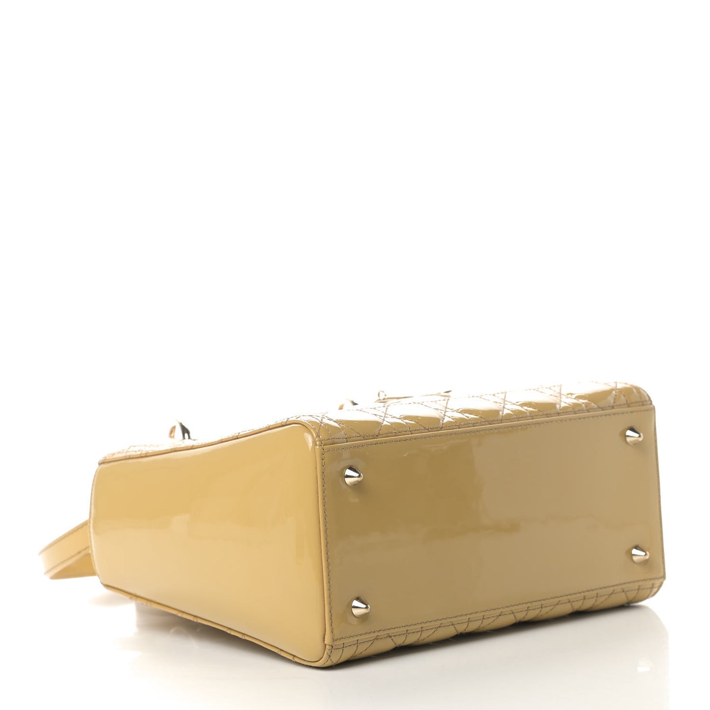 Patent Cannage Medium Lady Dior Beige